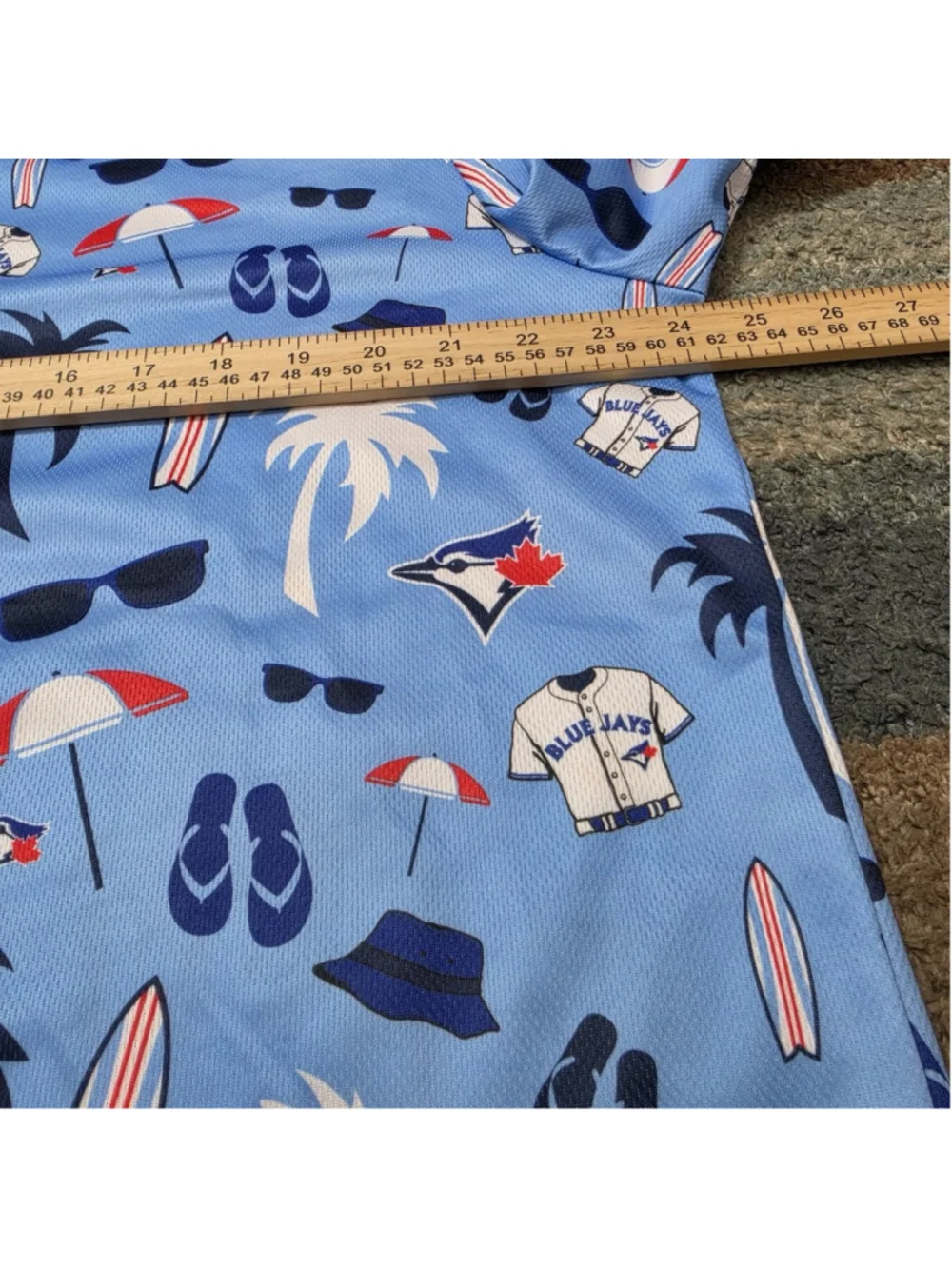 MLB Toronto Blue Jays Hawaiian Beach Themed Button Up Shirt Adult XL